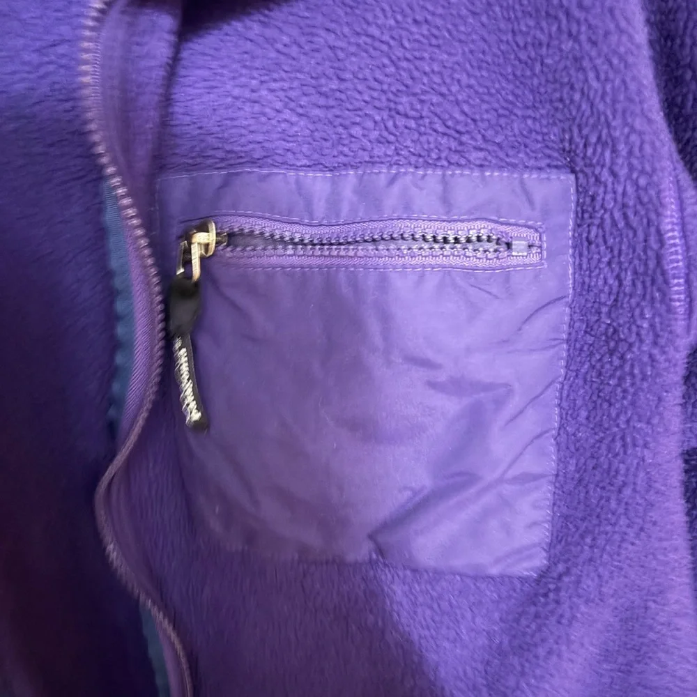 VTG 90s 1991 Patagonia Purple Full Zip USA Made Outdoor Fleece Jacket Mens Large - Picture 3 of 7